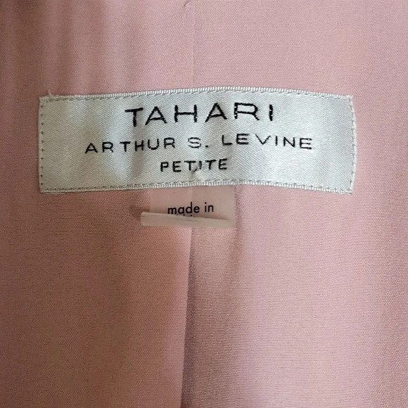 TAHARI ARTHUR S. LEVINE Pink and Black Plaid Suit Jacket 14 Petite - Picture 9 of 9